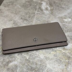 Tory Burch Taupe Leather Wallet